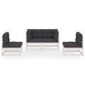 Conjunto Lounge de Jardim C/ Almofadões Pinho Maciço 4 pcs