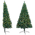 Meia Árvore de Natal Artificial LED e Suporte 150 cm Pvc Verde