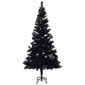 Árvore de Natal Artificial C/ Luzes LED e Bolas 120cm Pvc Preto