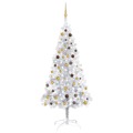 Árvore Natal Artificial C/ Luzes Led/bolas 210 cm Pet Prateado