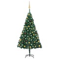 Árvore de Natal Artificial C/ Luzes LED e Bolas 150cm Pvc Verde