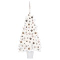 Árvore de Natal Artificial com Luzes LED e Bolas 65 cm Branco