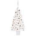 Árvore de Natal Artificial com Luzes LED e Bolas 90 cm Branco