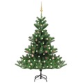 Árvore Natal Artif. Luzes Led/bolas 180cm Abeto Caucasiano Verde