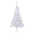Árvore de Natal Artificial com Luzes LED e Bolas L 240cm Branco