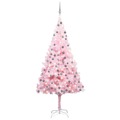 Árvore de Natal Artificial C/ Luzes LED e Bolas 210 cm Pvc Rosa