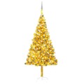 Árvore Natal Artificial C/ Luzes Led/bolas 210 cm Pet Dourado