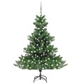 Árvore Natal Artif. Luzes Led/bolas 210cm Abeto Caucasiano Verde