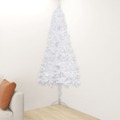 Árvore Natal Artificial de Canto com Luzes LED 150cm Pvc Branco