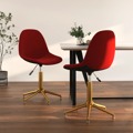 Cadeiras de Jantar Giratórias 2 pcs Veludo Vermelho Tinto