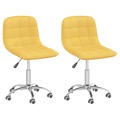 Cadeiras de Jantar Giratórias 2 pcs Tecido Amarelo Mostarda