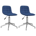 Cadeiras de Jantar Giratórias 2 pcs Tecido Azul
