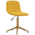 Cadeira de Jantar Giratória Veludo Amarelo Mostarda