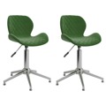 Cadeiras de Jantar Giratórias 2 pcs Veludo Verde-escuro