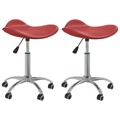 Cadeiras Jantar Giratórias 2pcs Couro Artificial Vermelho Tinto