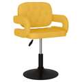 Cadeira de Jantar Giratória Tecido Amarelo Mostarda