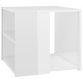 Mesa de Apoio 50x50x45 cm Contraplacado Branco Brilhante