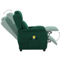 Poltrona de Massagens Elétrica Reclinável Tecido Verde-escuro