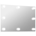 Espelho de Parede sem Moldura C/ Luzes LED Vidro Retangular