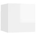 Mesa de Cabeceira 30,5x30x30 cm Contraplacado Branco Brilhante