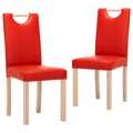 Cadeiras de Jantar 2 pcs Couro Artificial Vermelho