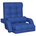 Cadeira de Chão Dobrável C/ Função de Cama Tecido Azul