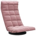 Cadeira de Piso Giratória Veludo Rosa