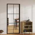 Porta de Interior em Vidro Esg e Alumínio 93x201,5 cm Preto