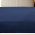 Lençol Ajustável 140x200 cm Algodão Jersey Azul Marinho