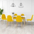 Cadeiras de Jantar 6 pcs Veludo Amarelo Mostarda