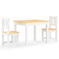 Conjunto Mesa e Cadeiras Infantil Mdf Branco e Bege 3 pcs