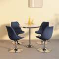 Cadeiras de Jantar Giratórias 4 pcs Tecido Azul