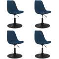 Cadeiras de Jantar Giratórias 4 pcs Veludo Azul