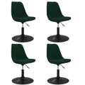 Cadeiras de Jantar Giratórias 4 pcs Veludo Verde-escuro