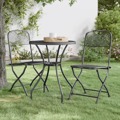 Cadeiras Jardim Dobráveis 2 pcs Malha Metal Expandido Antracite