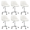 Cadeiras de Jantar Giratórias 6 pcs Couro Artificial Branco