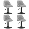 Cadeiras de Jantar Giratórias 4 pcs Veludo Cinzento-claro