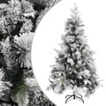 Árvore de Natal C/ Flocos de Neve e Pinhas 195 cm Pvc e Pe