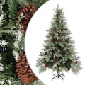 Árvore de Natal com Pinhas 120 cm Pvc e Pe Verde e Branco