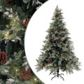 Árvore de Natal com Leds e Pinhas 120 cm Pvc e Pe Verde/branco