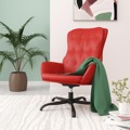 Cadeira de Descanso Couro Artificial Vermelho Tinto