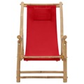 Cadeira de Terraço de Bambu e Lona Vermelho