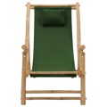 Cadeira de Terraço de Bambu e Lona Verde