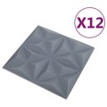 Painéis de Parede 3D 12 pcs 50x50 cm 3 M² Cinza Origami