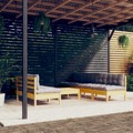 Conjunto Lounge de Jardim C/ Almofadões Cinzentos Pinho 8 pcs
