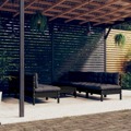 Conjunto Lounge de Jardim com Almofadões Antracite Pinho 8 pcs