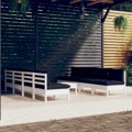 Conjunto Lounge de Jardim C/ Almofadões Pinho Maciço 9 pcs