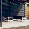 Conjunto Lounge de Jardim C/ Almofadões Pinho Maciço 8 pcs
