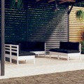 Conjunto Lounge de Jardim C/ Almofadões Pinho Maciço 6 pcs