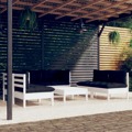 Conjunto Lounge de Jardim C/ Almofadões Pinho Maciço 7 pcs